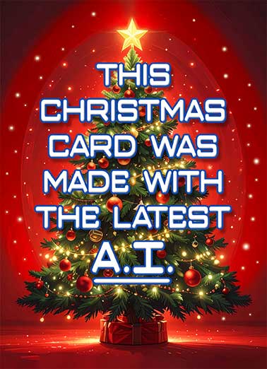 AI Christmas Tree Funny  Card  Send someone a funny personalized greeting card just in time for the holidays! | AI A.I. Christmas card greeting Happy Easter produced by artificial intelligence   Happy Easter